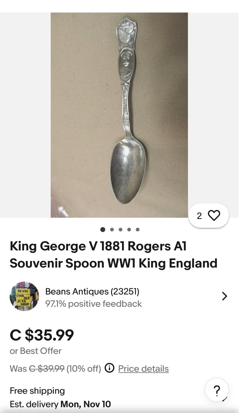Vintage silver spoons - WW1 Era - 1916 image indicator(6)