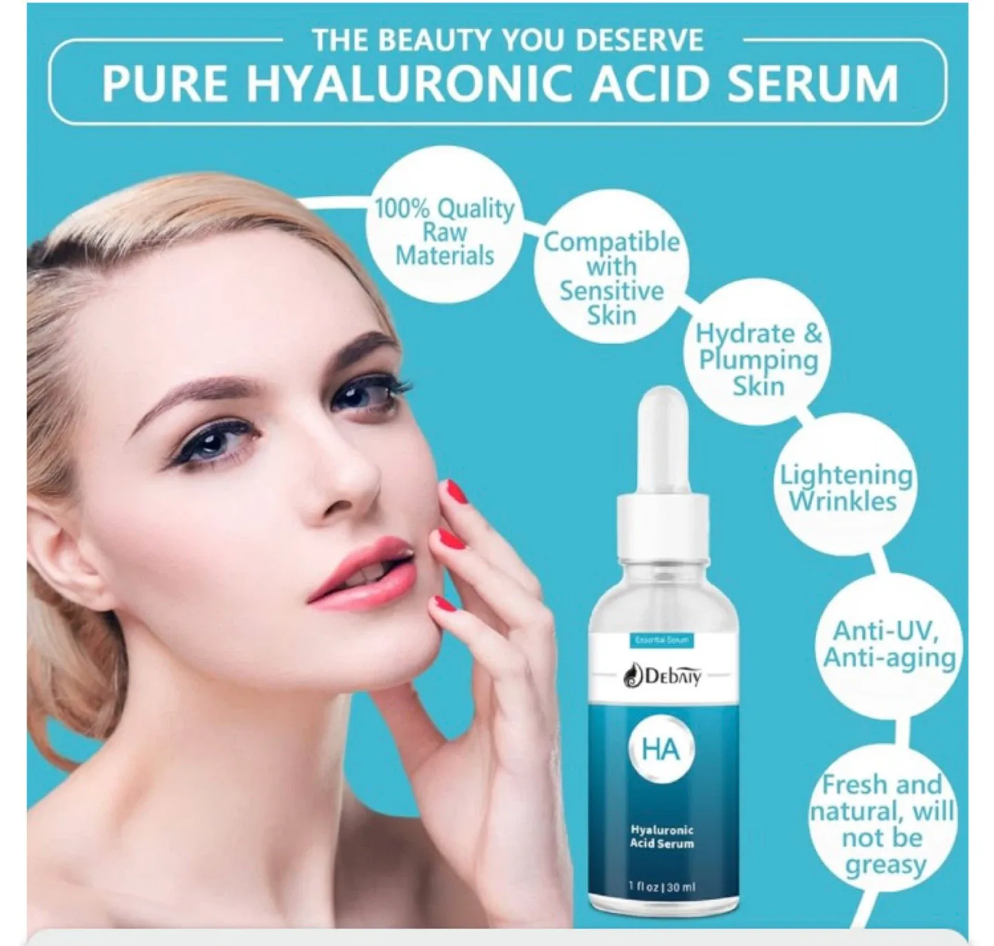 New DEBAIY Hyaluronic Acid Serum (1 fl oz/30 ml) image indicator(7)