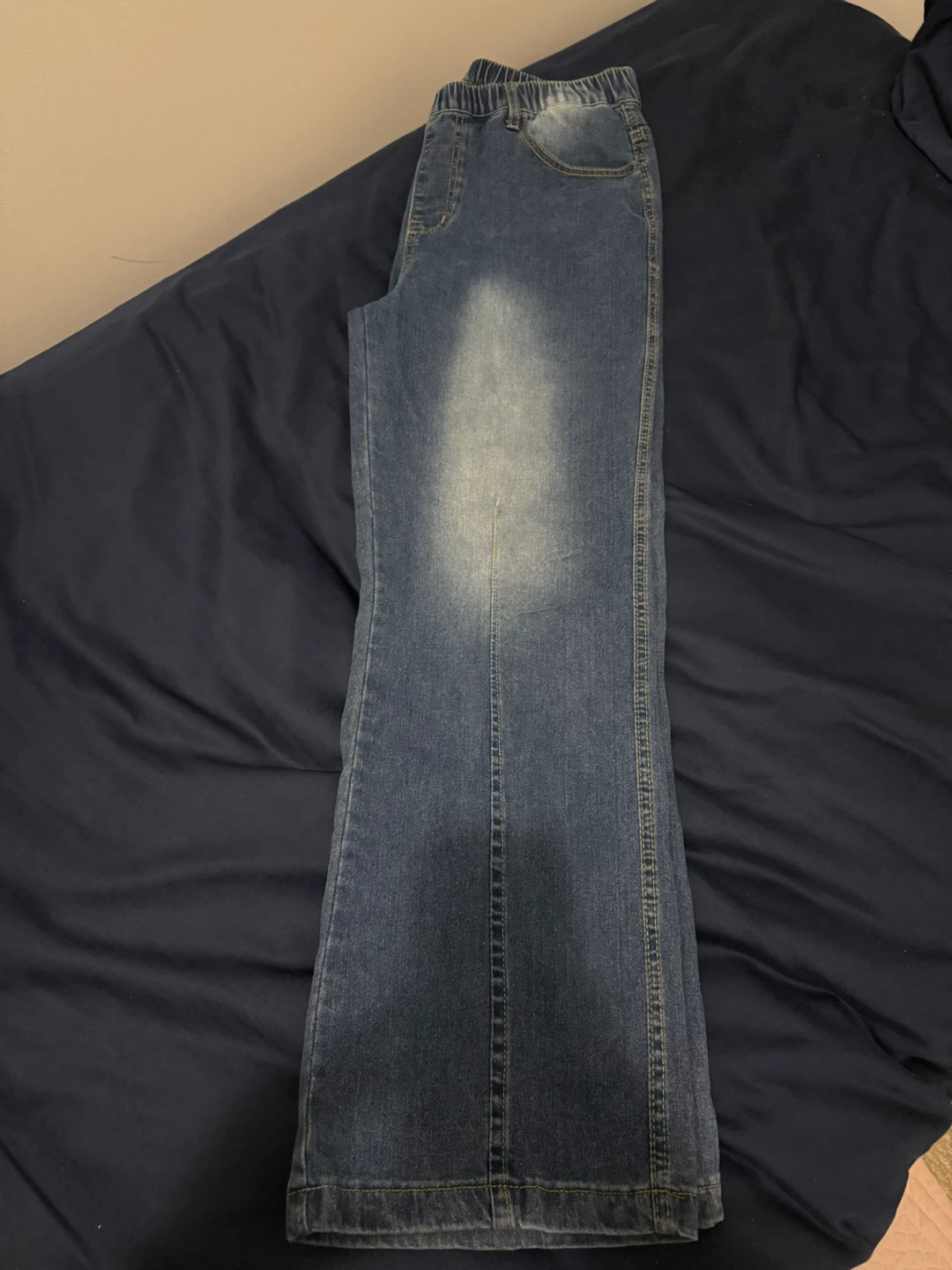Elastic Waist Jeans - Denim
