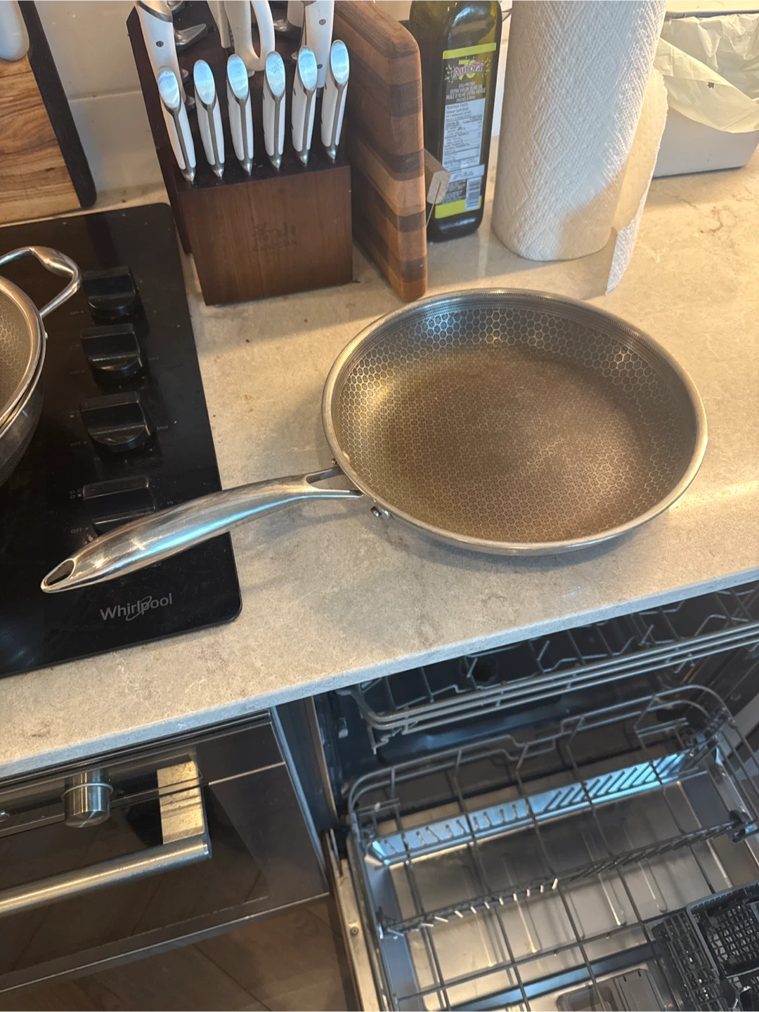 Set of 3 Hexclad Stainless Steel/Non Stick Wok and Frying Pans - photo 2