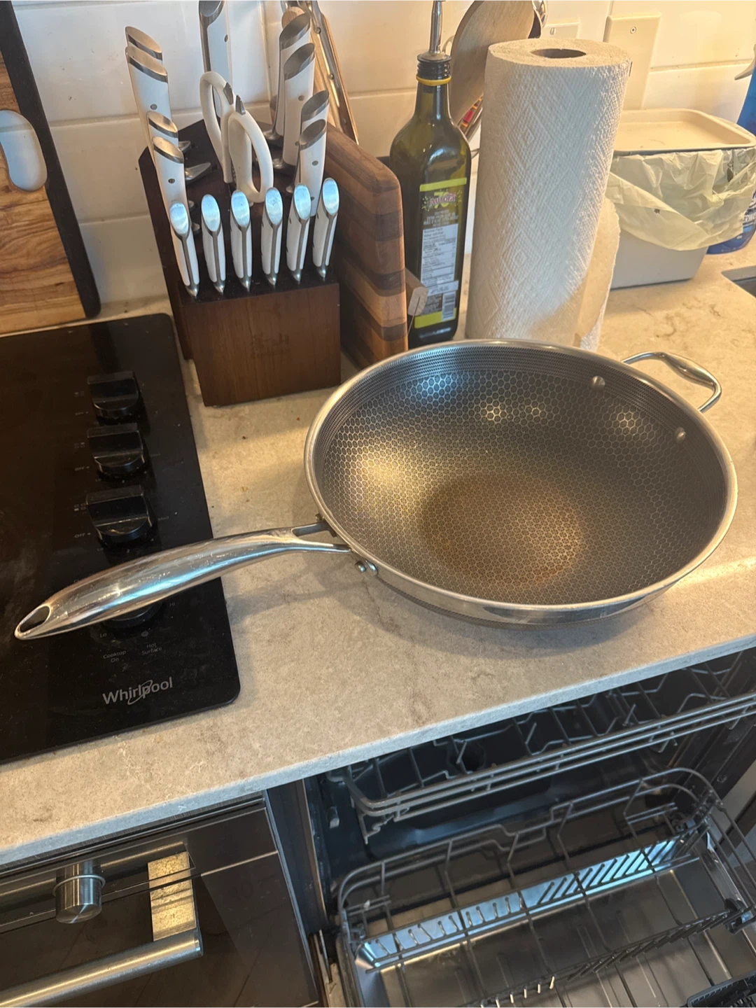 Set of 3 Hexclad Stainless Steel/Non Stick Wok and Frying Pans - photo 4