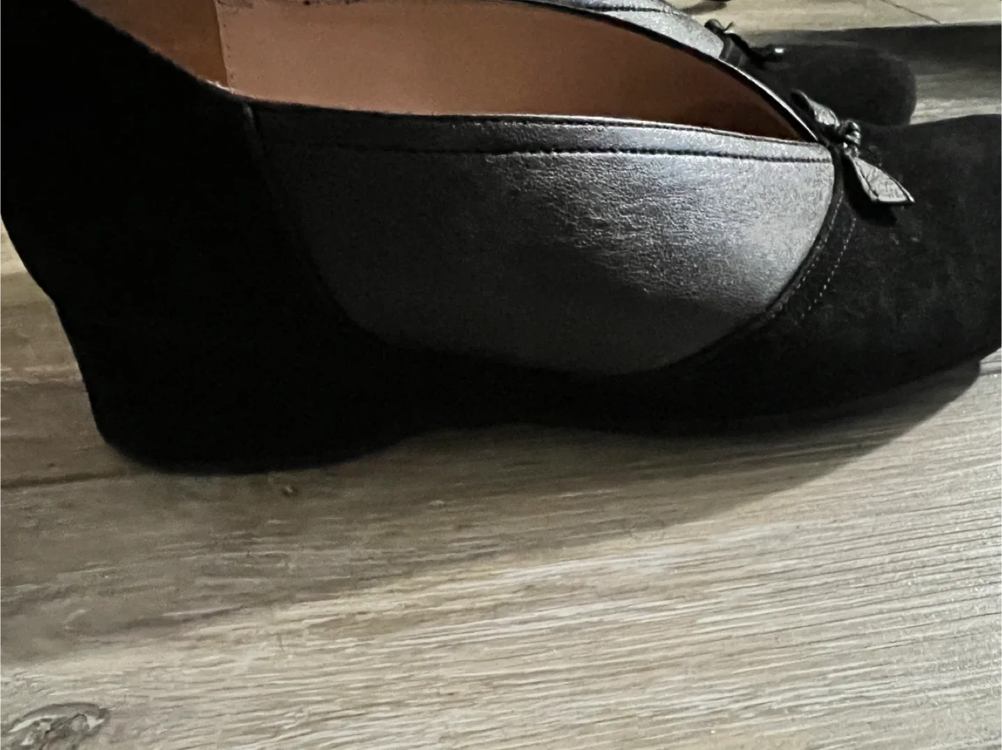 Anyi Lu Black Leather Wedge Shoes image indicator(2)