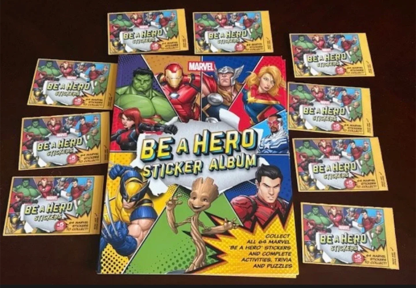Marvel 'Be A Hero' Sticker Album + Stickers Set (64)