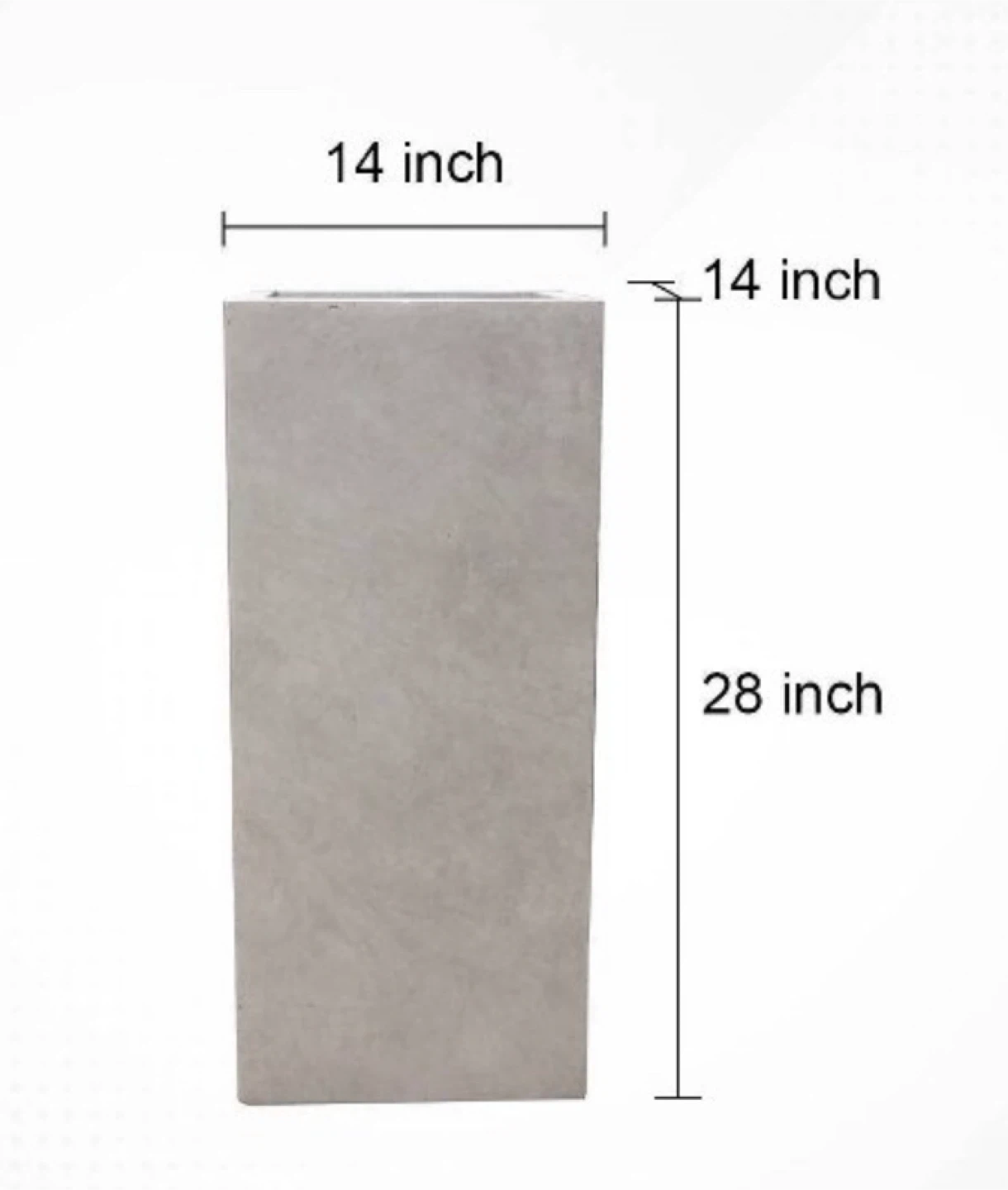 Concrete Square Planter - 14x14x28 in - photo 4