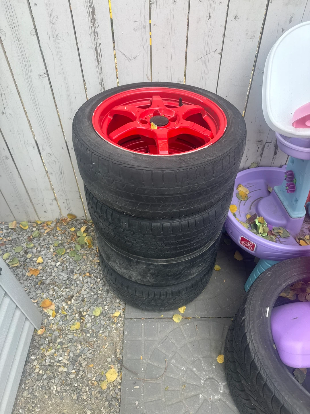 17 Inch Red Alloy Rims + Tires - photo 4