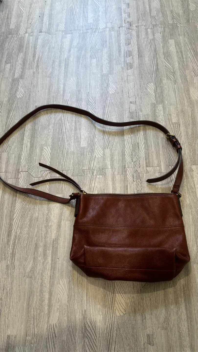 Fossil Brown Leather Crossbody Bag thumbnail