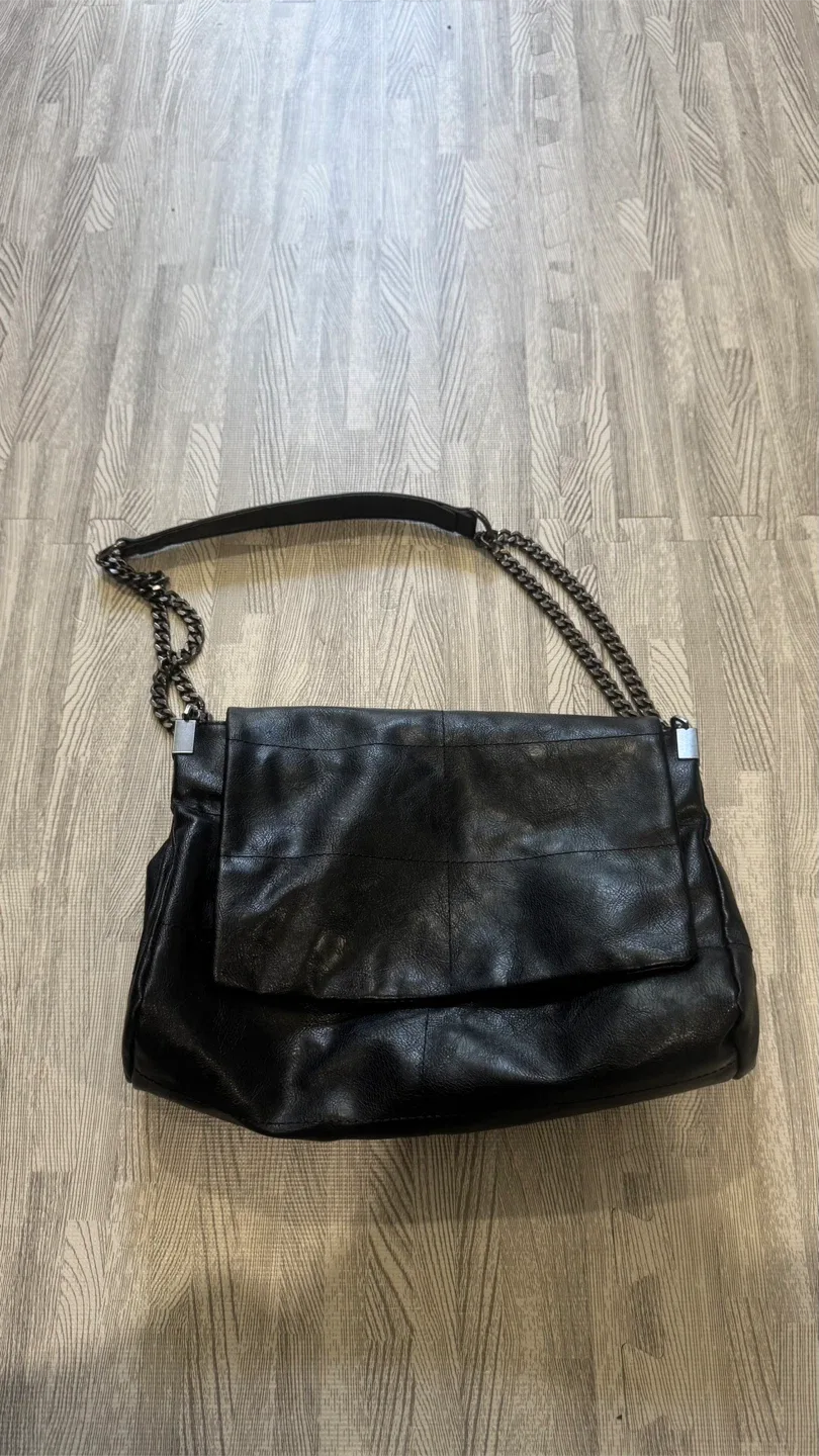 Zara Black Leather Shoulder Bag thumbnail