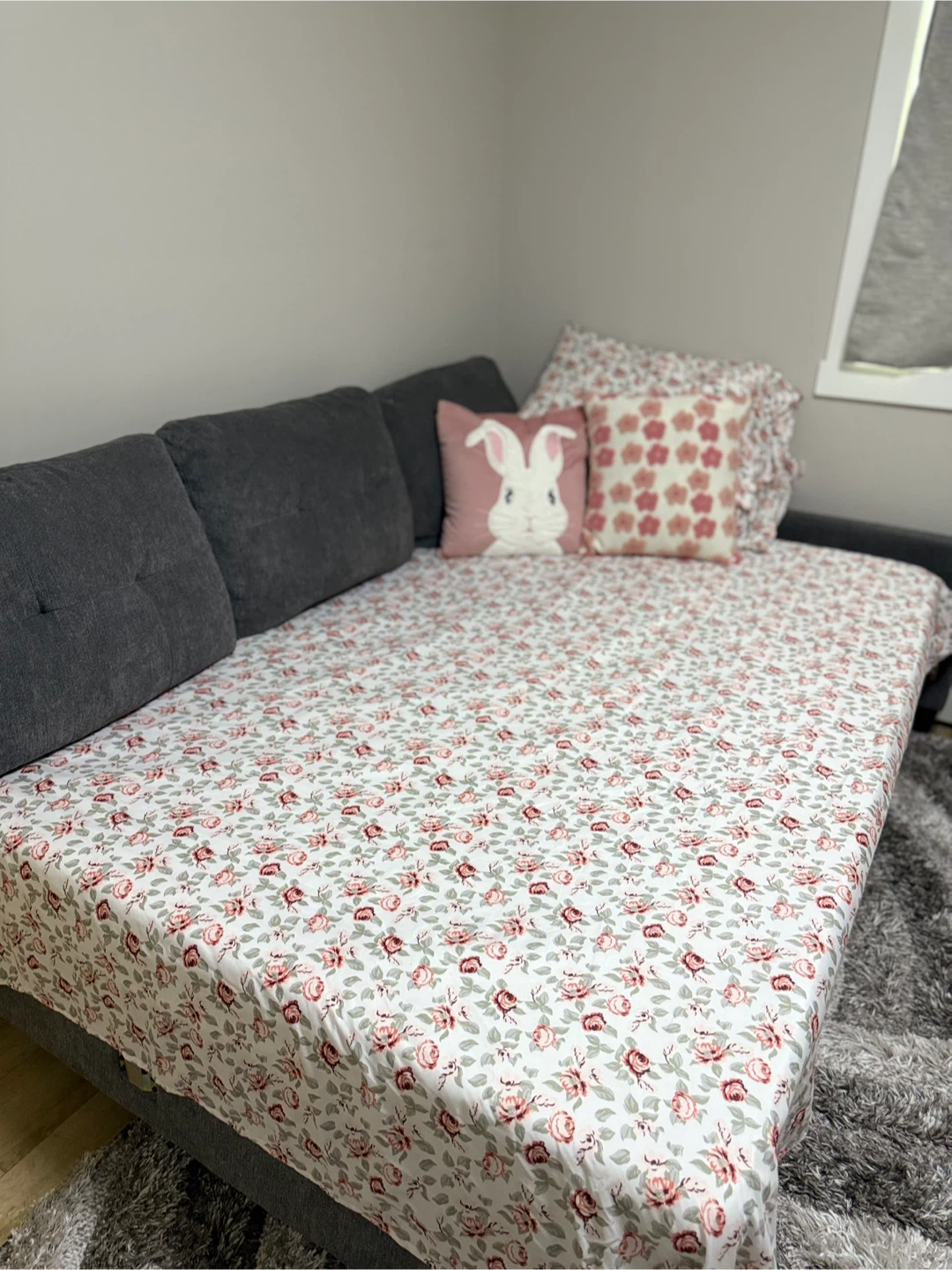 Grey Sectional Sofa with Chaise and double mattress size - photo 4
