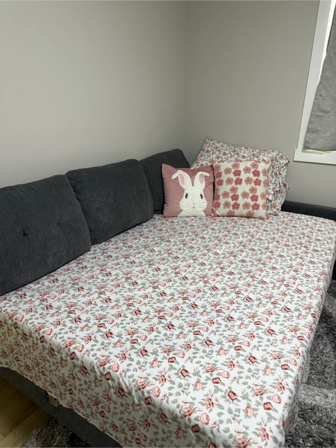 Grey Sectional Sofa with Chaise and double mattress size - photo 3