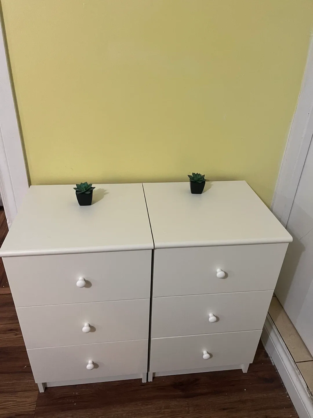 IKEA White 3-Drawer Dresser - Set of Two thumbnail