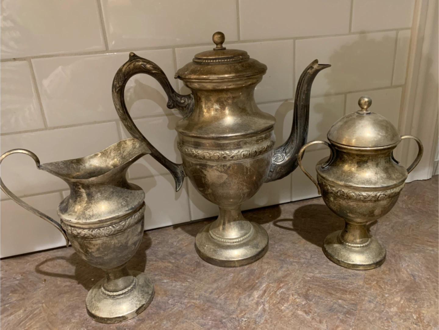 Antique Silver Plated Tea Set