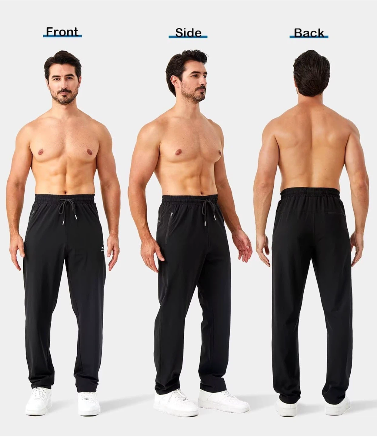 Men's Black Open Bottom Sweatpants - photo 2