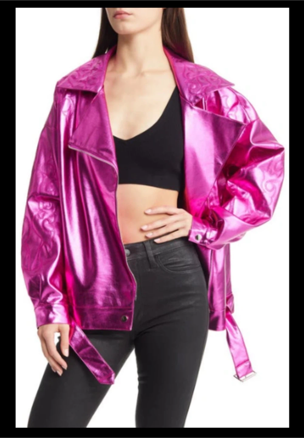 AKIRA Pink Faux Leather Jacket - Size S - New!