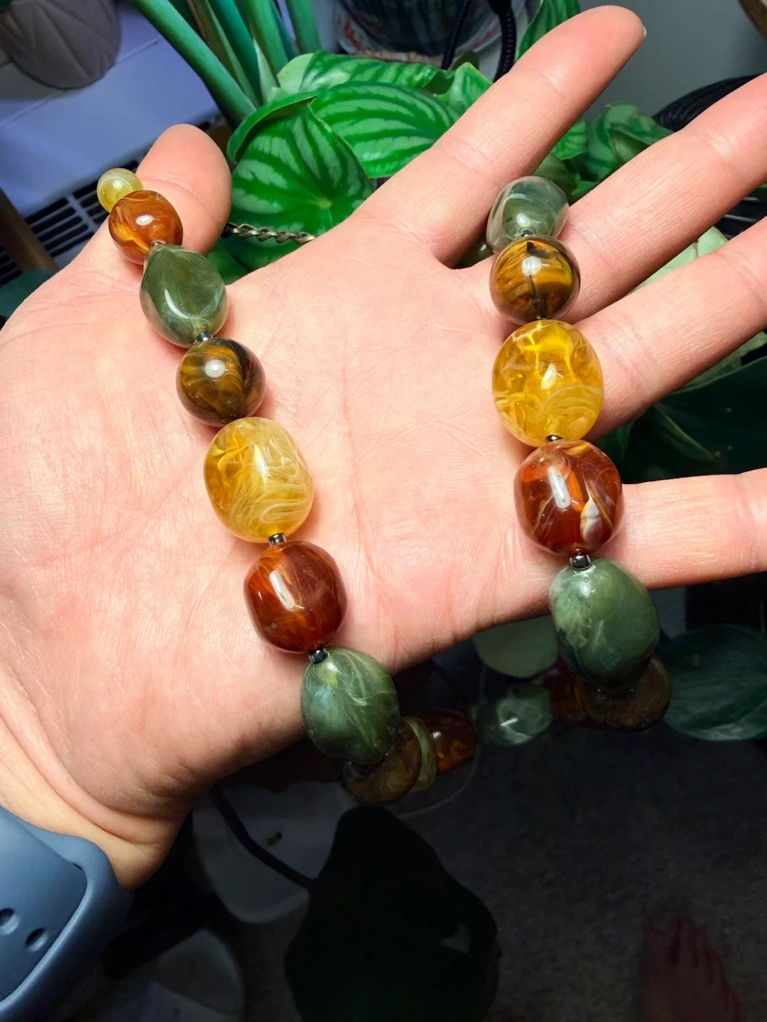 Beaded Necklace - Yellow, Brown, Green image indicator(2)