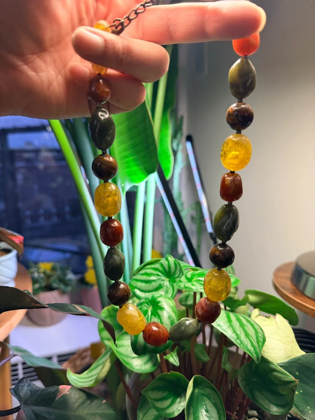 Beaded Necklace - Yellow, Brown, Green image indicator(3)