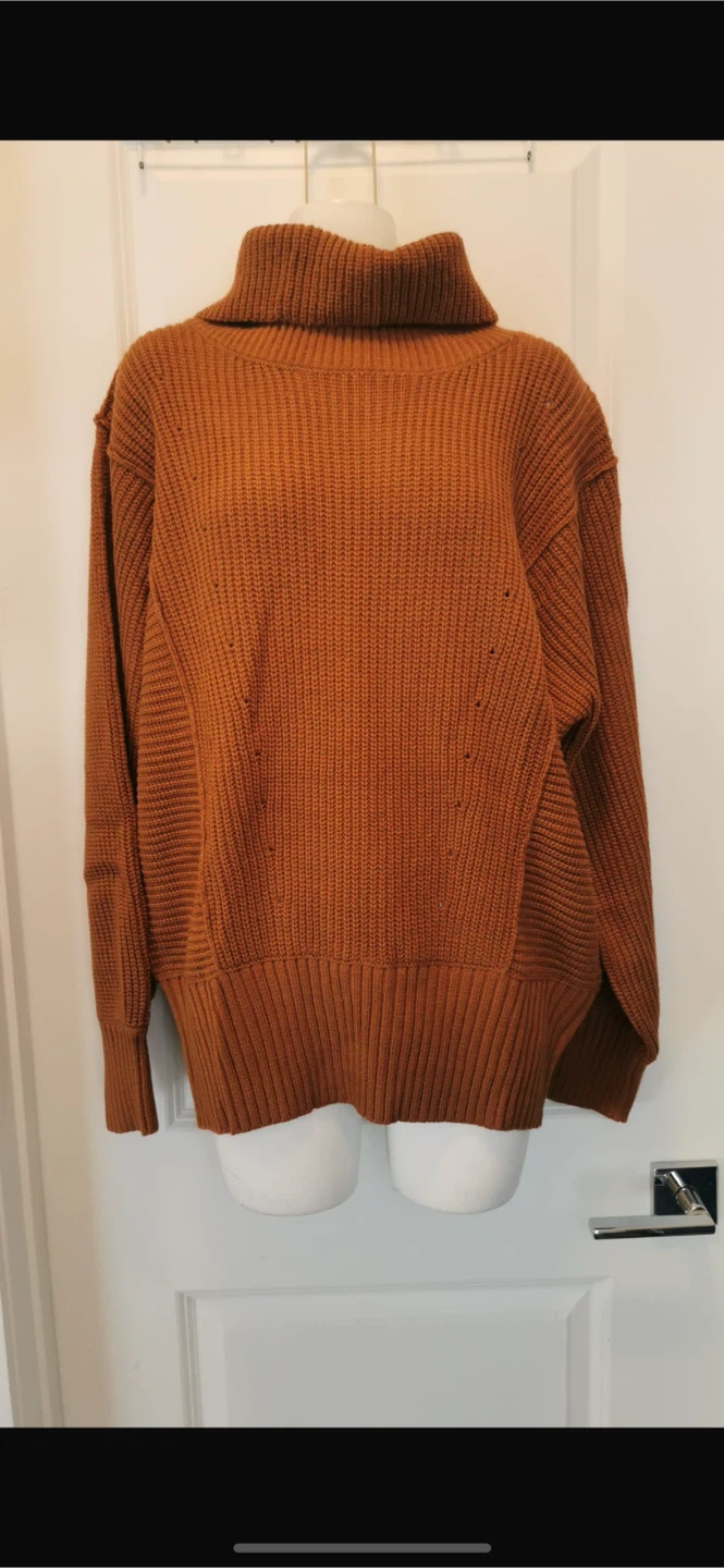 NEW! Oversized Brown Knit Turtleneck Sweater - photo 5