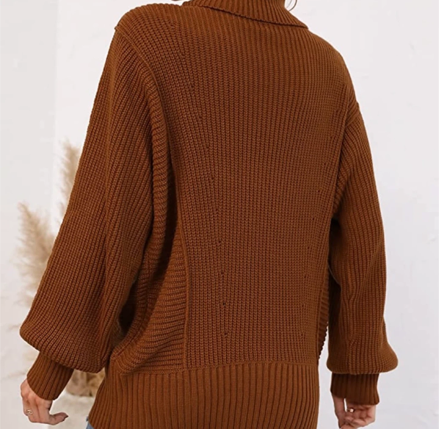 NEW! Oversized Brown Knit Turtleneck Sweater - photo 3