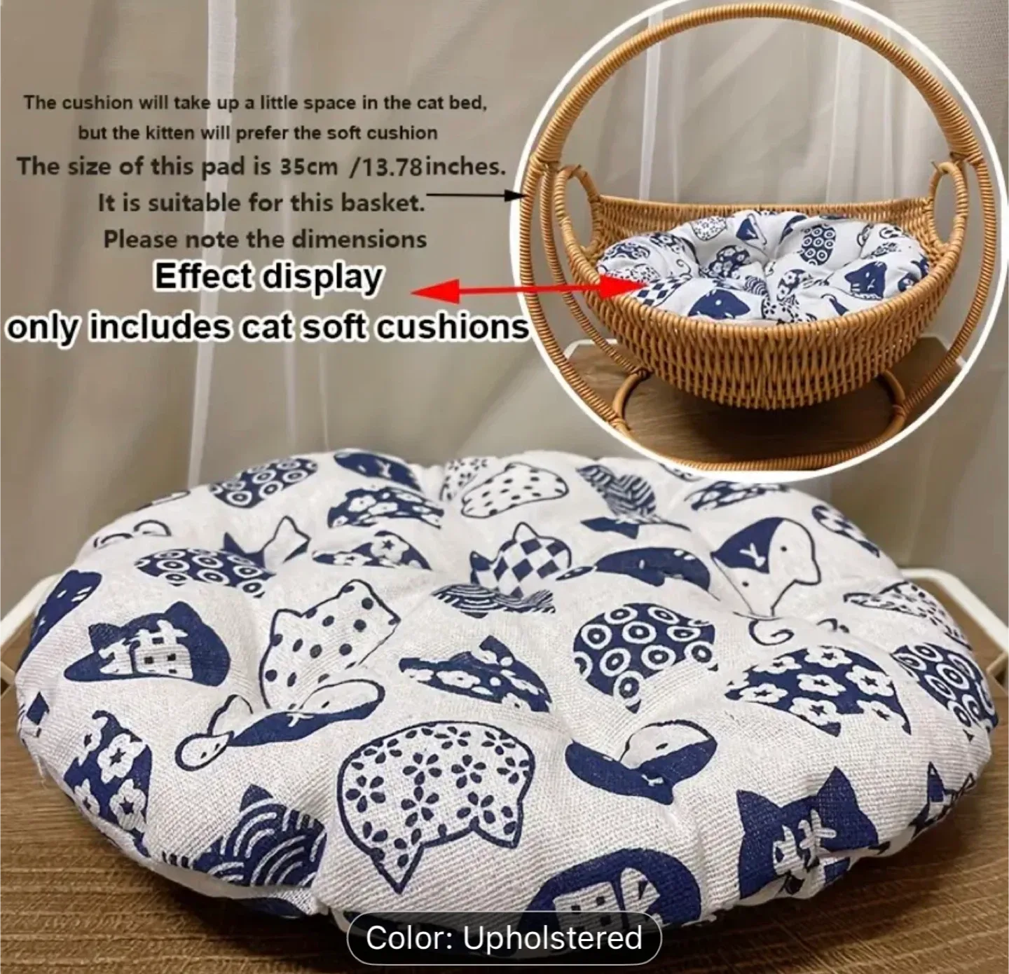 Cat Hammock Bed Cushion - 13.78 inches thumbnail