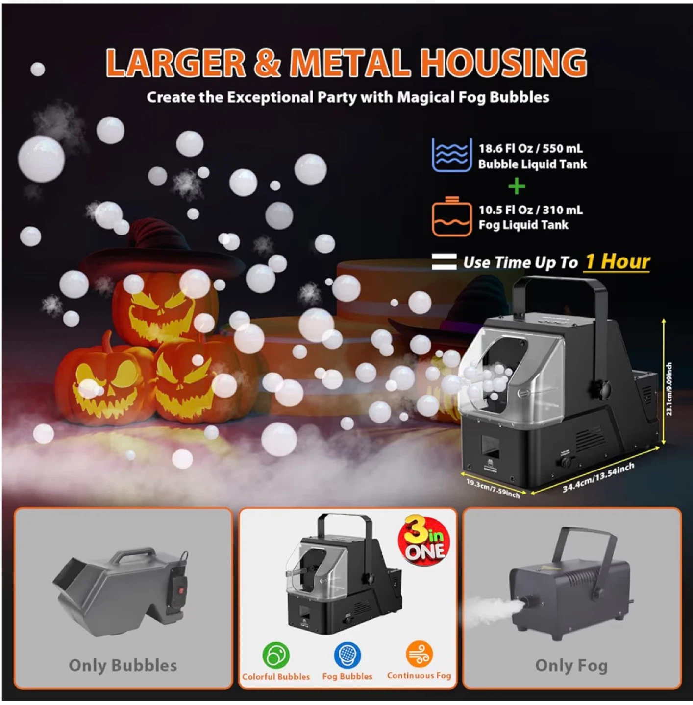 Wisdomlit 3 in 1 Bubble Fog Machine - photo 4