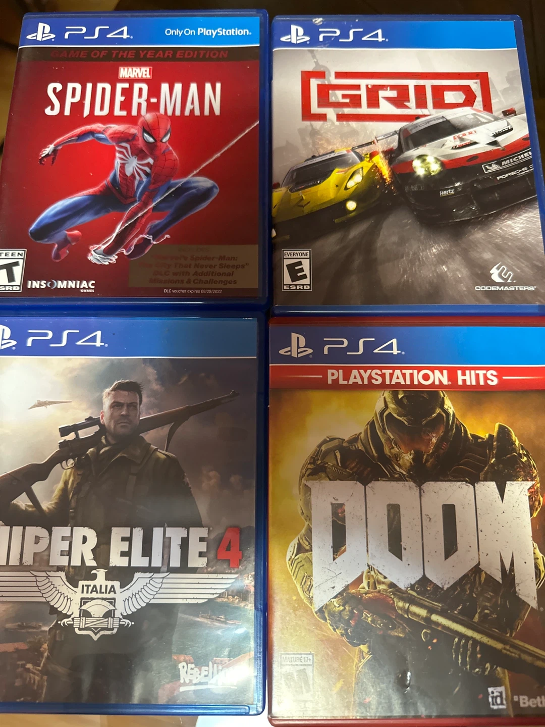 PS4 Games: Spider-Man GOTY, Grid, Sniper Elite 4, Doom