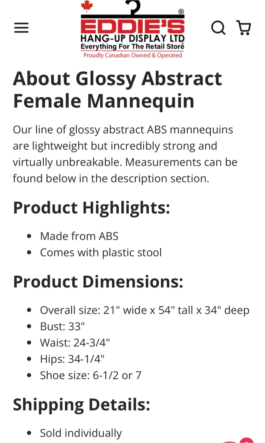 Eddie's Abstract Female Sitting Mannequin - White image indicator(5)