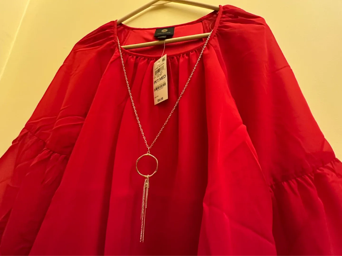 JM Collection Red Blouse - Size PM image indicator(3)