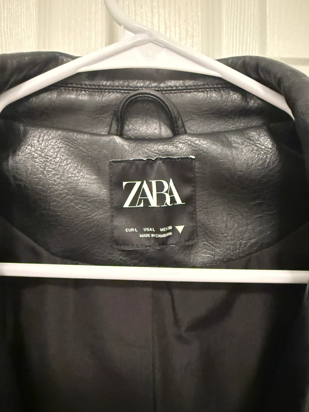 Zara Faux Leather Bomber Jacket - Size L - photo 2