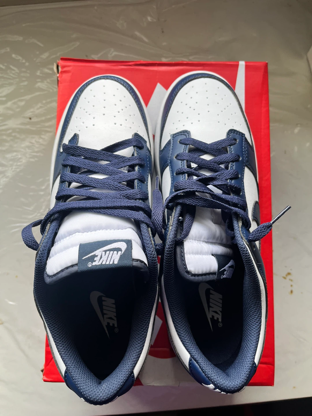 Nike Dunk Low Retro White/Navy - Size 9.5