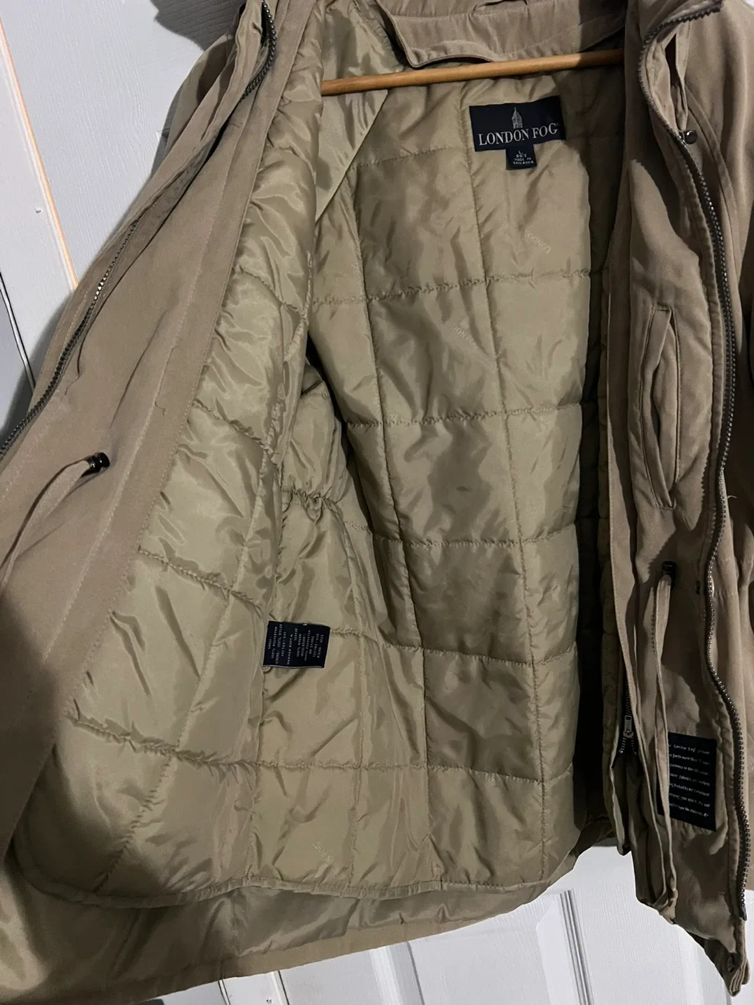 London Fog L Petite Tan Hooded coat image indicator(2)