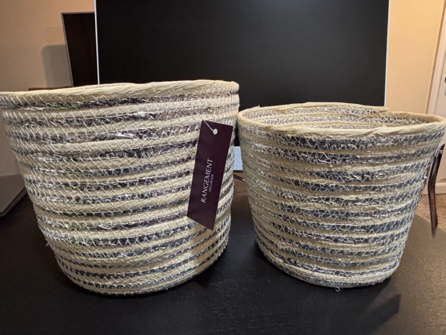 Rangement Home Woven Baskets - Set of 2