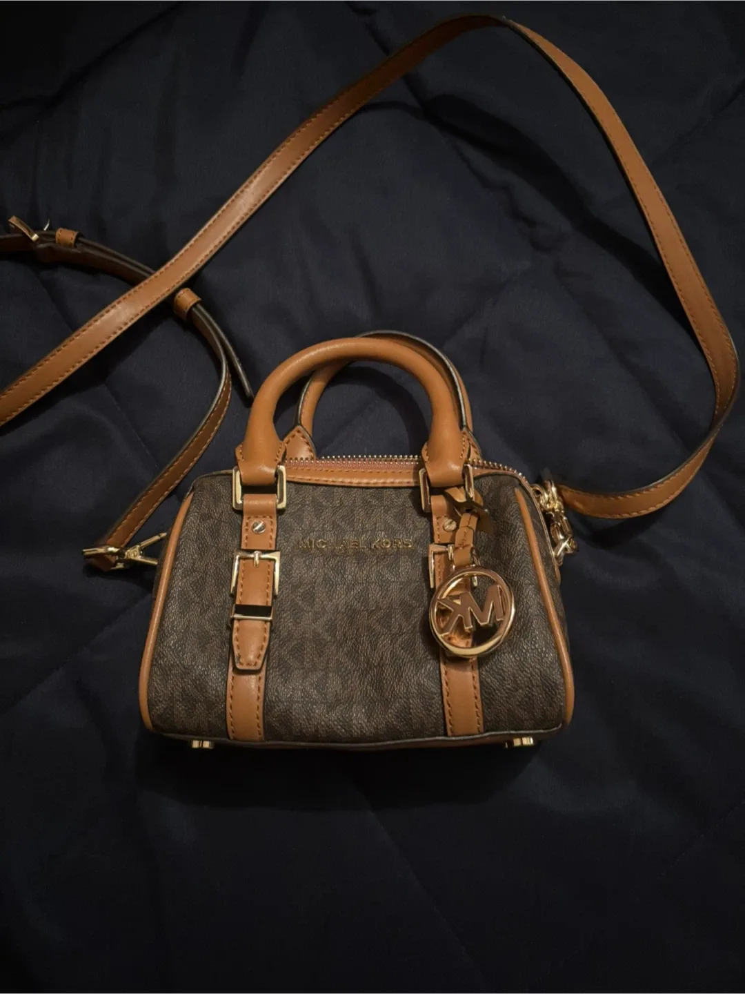 Michael Kors Brown Mini Barrel Bag image indicator(2)
