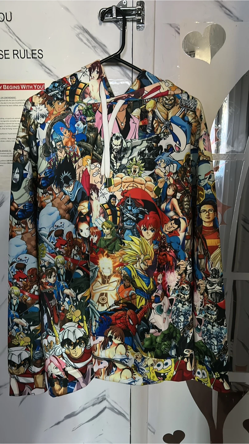 Anime Character Print Hoodie