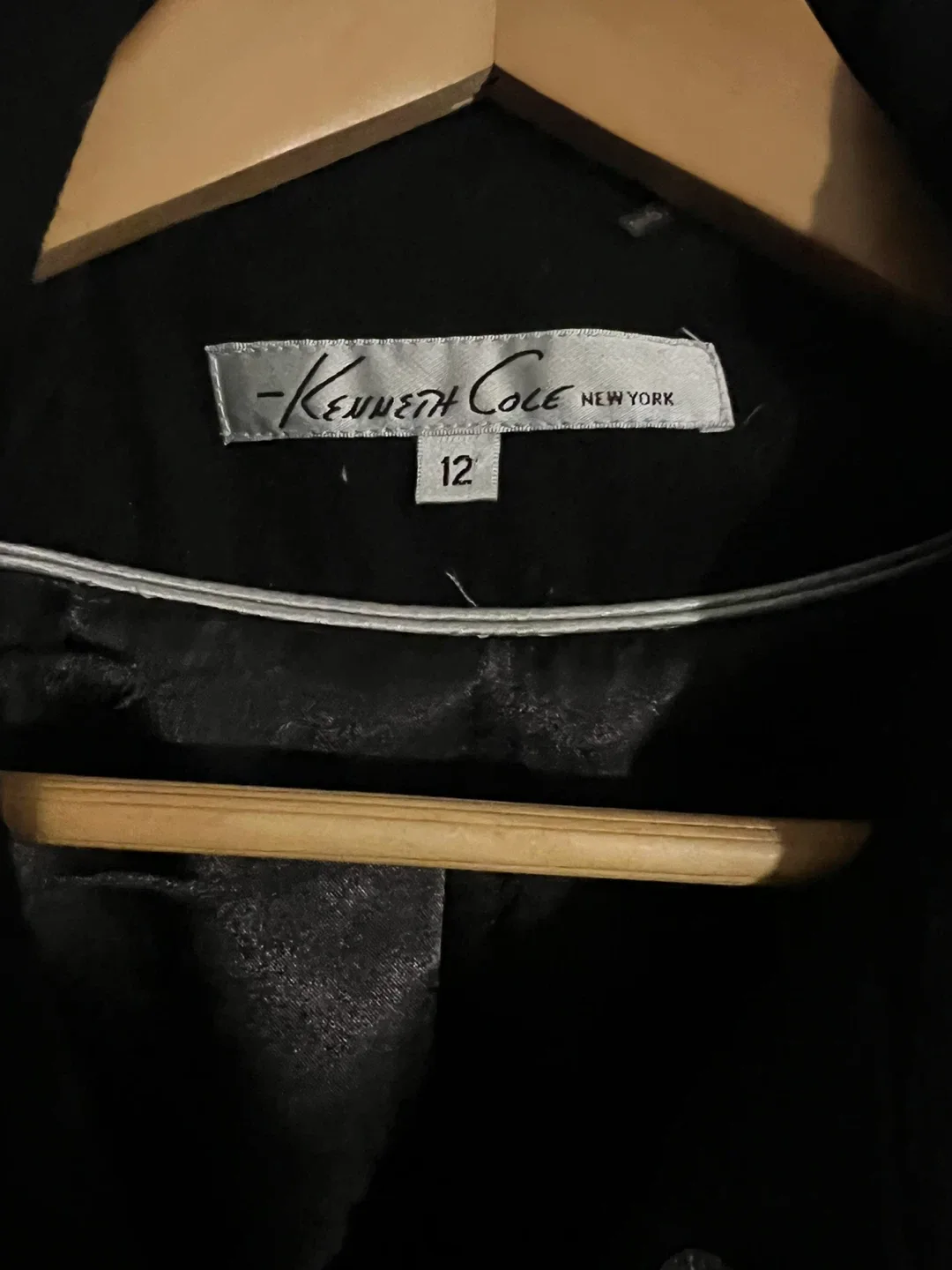 Kenneth Cole Black Wool Blend Coat - Size 12 image indicator(2)