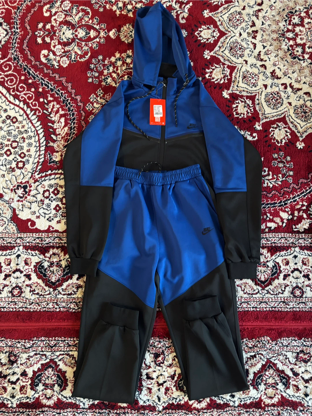 New Nike Tech Fleece Suit Black/Blue