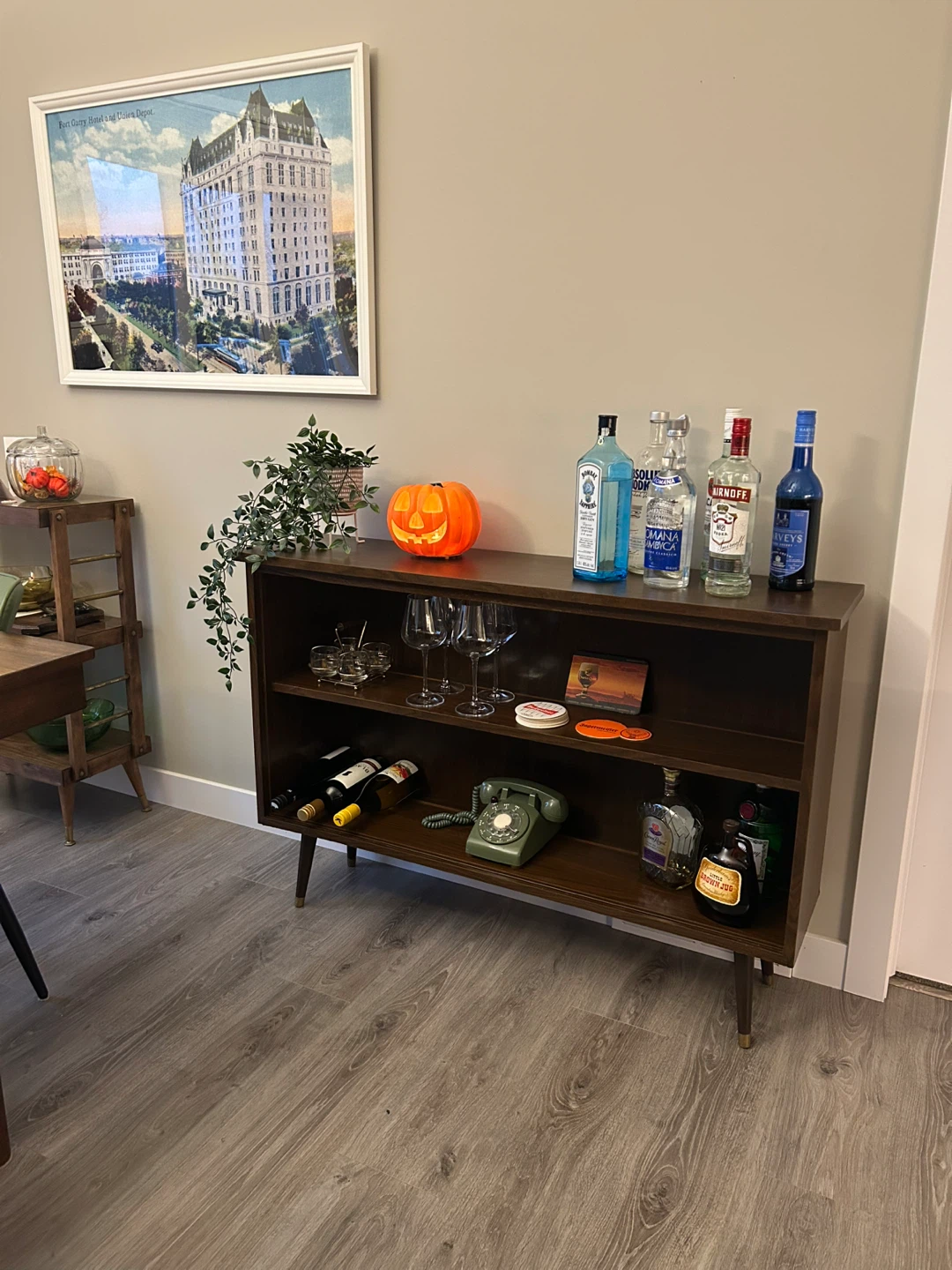 Mid-Century Modern Style Shelf/Bar Cabinet