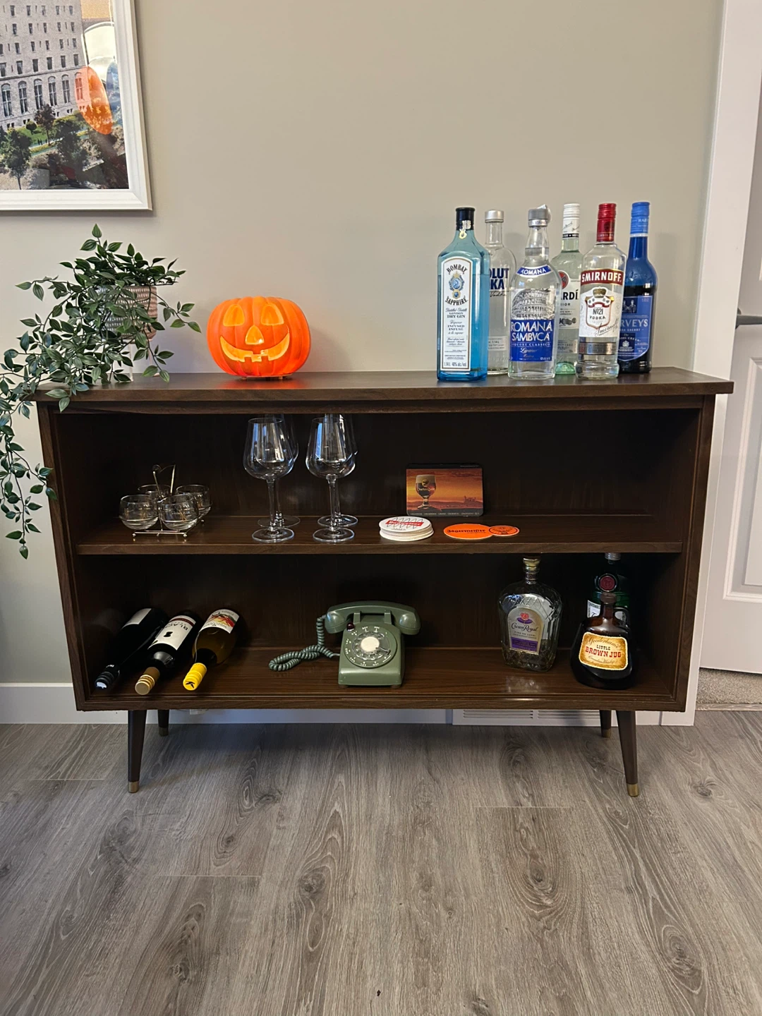 Mid-Century Modern Style Shelf/Bar Cabinet - photo 5