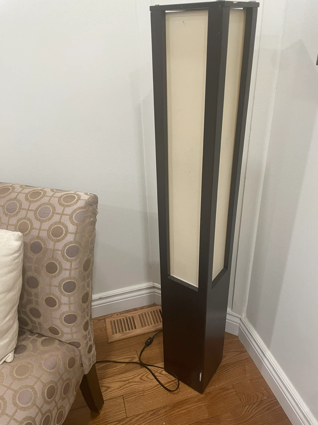 Standing Floor Lamp - Brown Frame, Beige Shade
