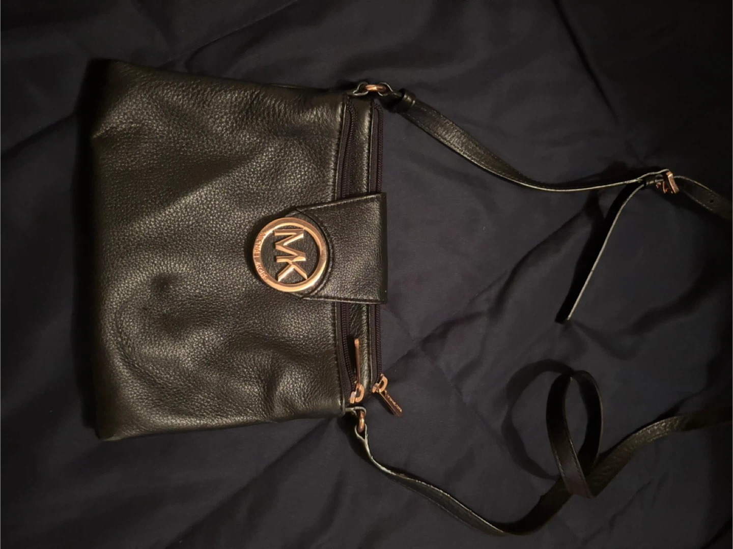 Michael Kors Black Leather Crossbody Bag