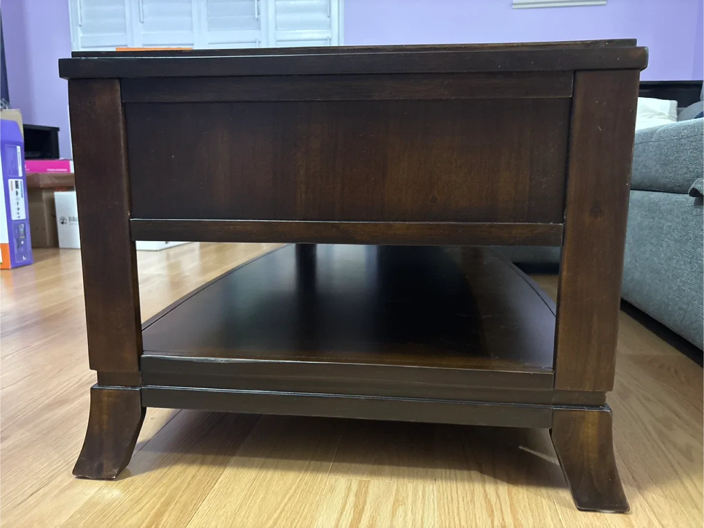 Dark Wood Coffee Table with Drawers image indicator(3)