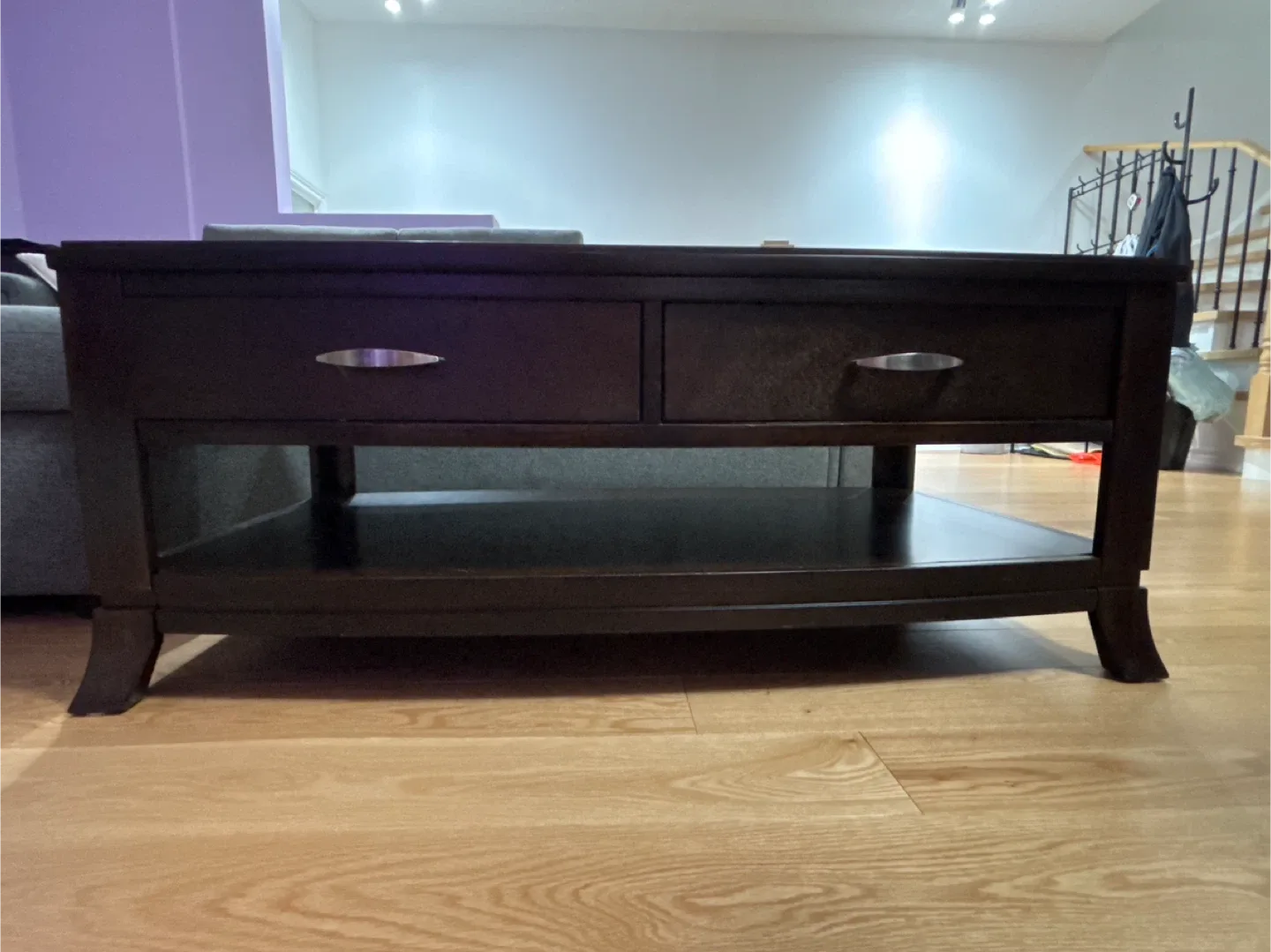 Dark Wood Coffee Table with Drawers image indicator(2)