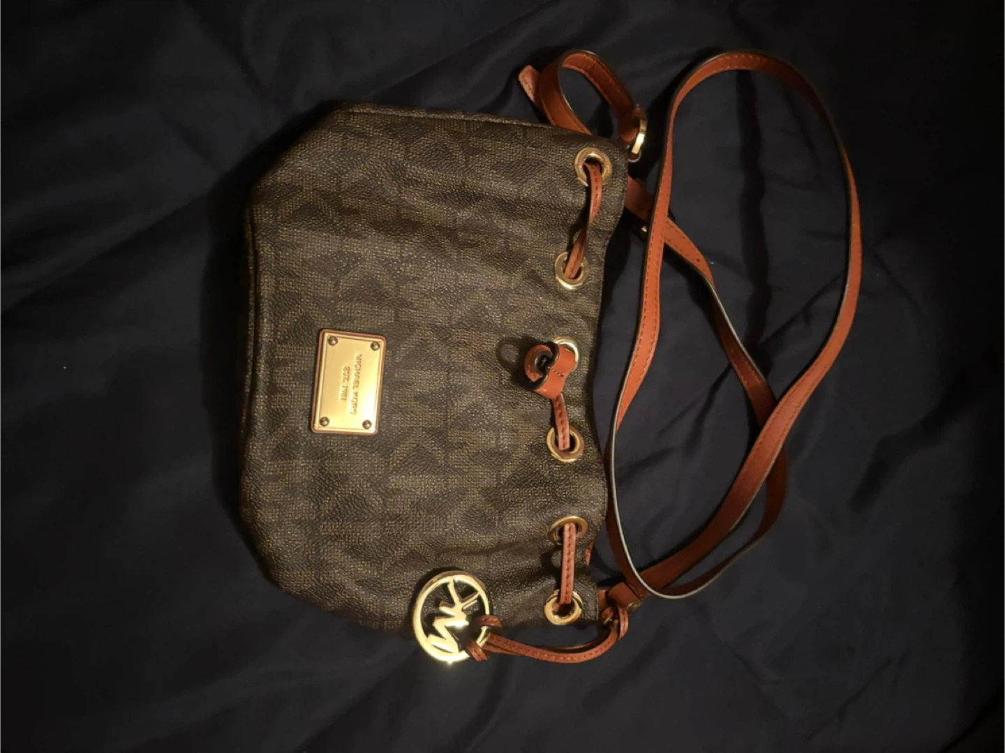 Michael Kors Brown Patterned Shoulder Bag