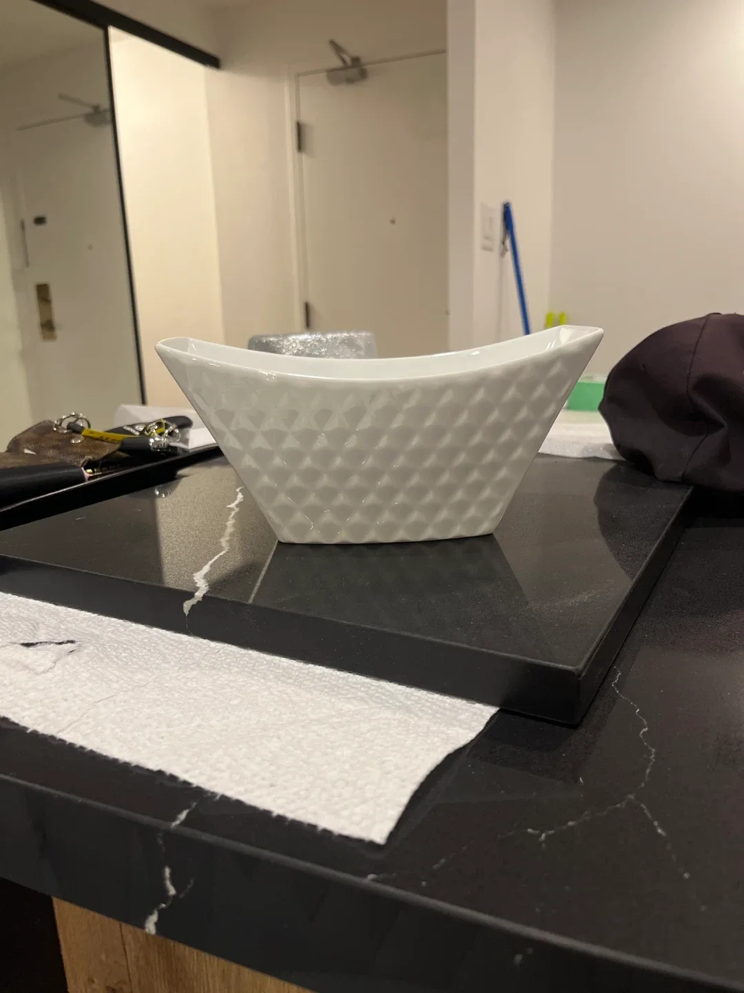 White Decorative Serving Bowl thumbnail