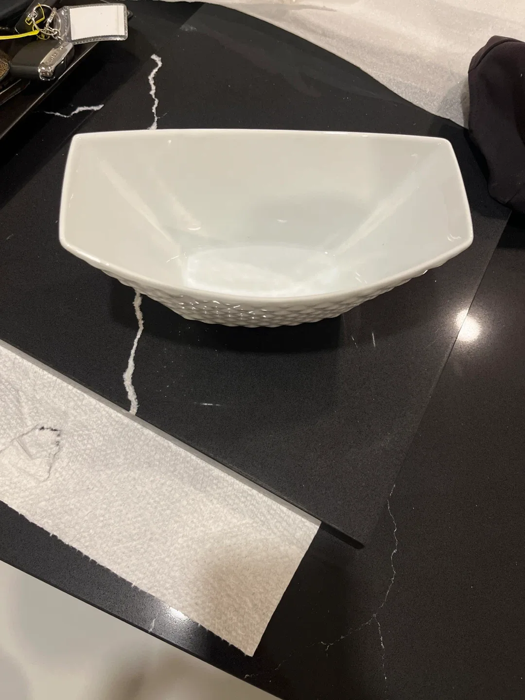 White Decorative Serving Bowl image indicator(2)