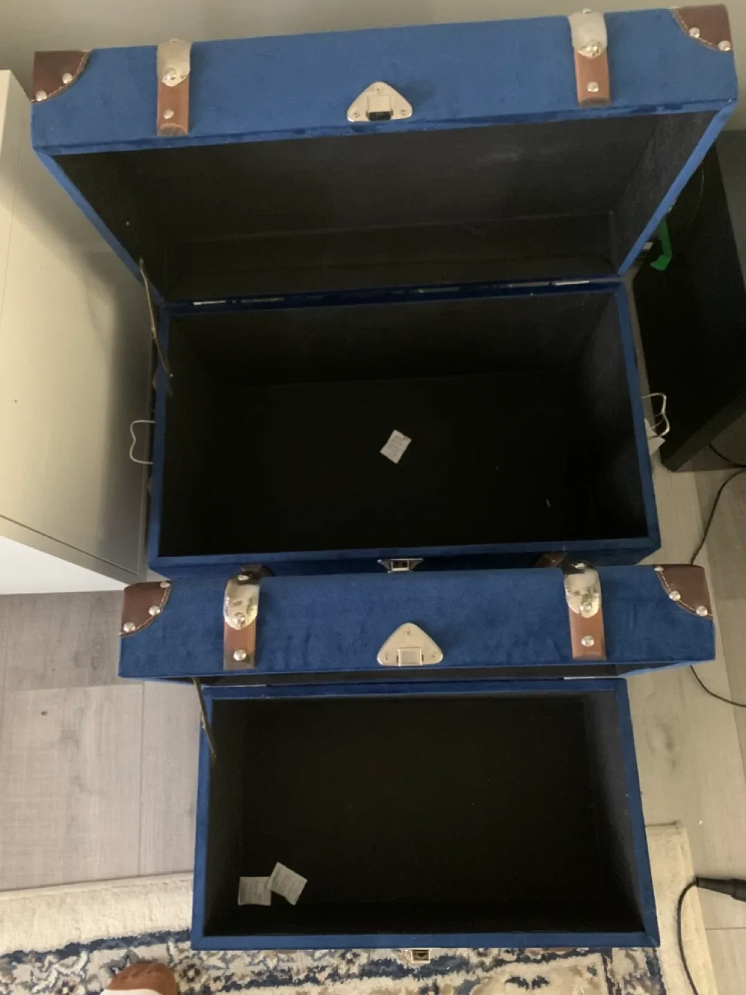 Blue Decorative Storage Trunk Set image indicator(2)