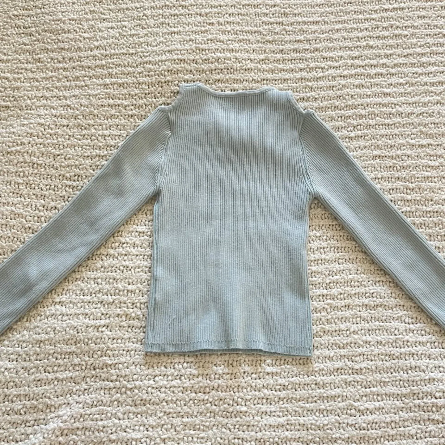 COMMSENE Light Blue Cut Out Shoulder Long Sleeve Top S image indicator(5)