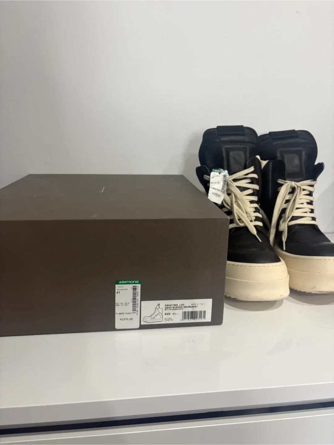 Rick Owens Geobasket Sneakers Size 41
