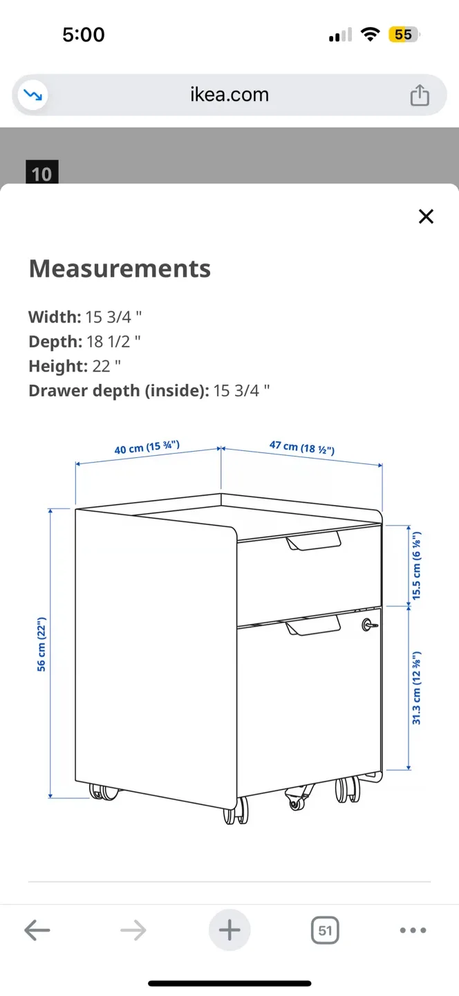 IKEA Trotten White Drawer Unit (File Cabinet) image indicator(2)