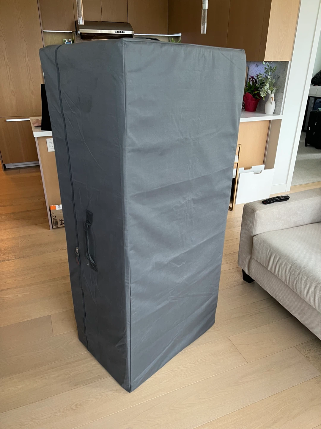 Tri-Fold Mattress with Gray Storage Cover