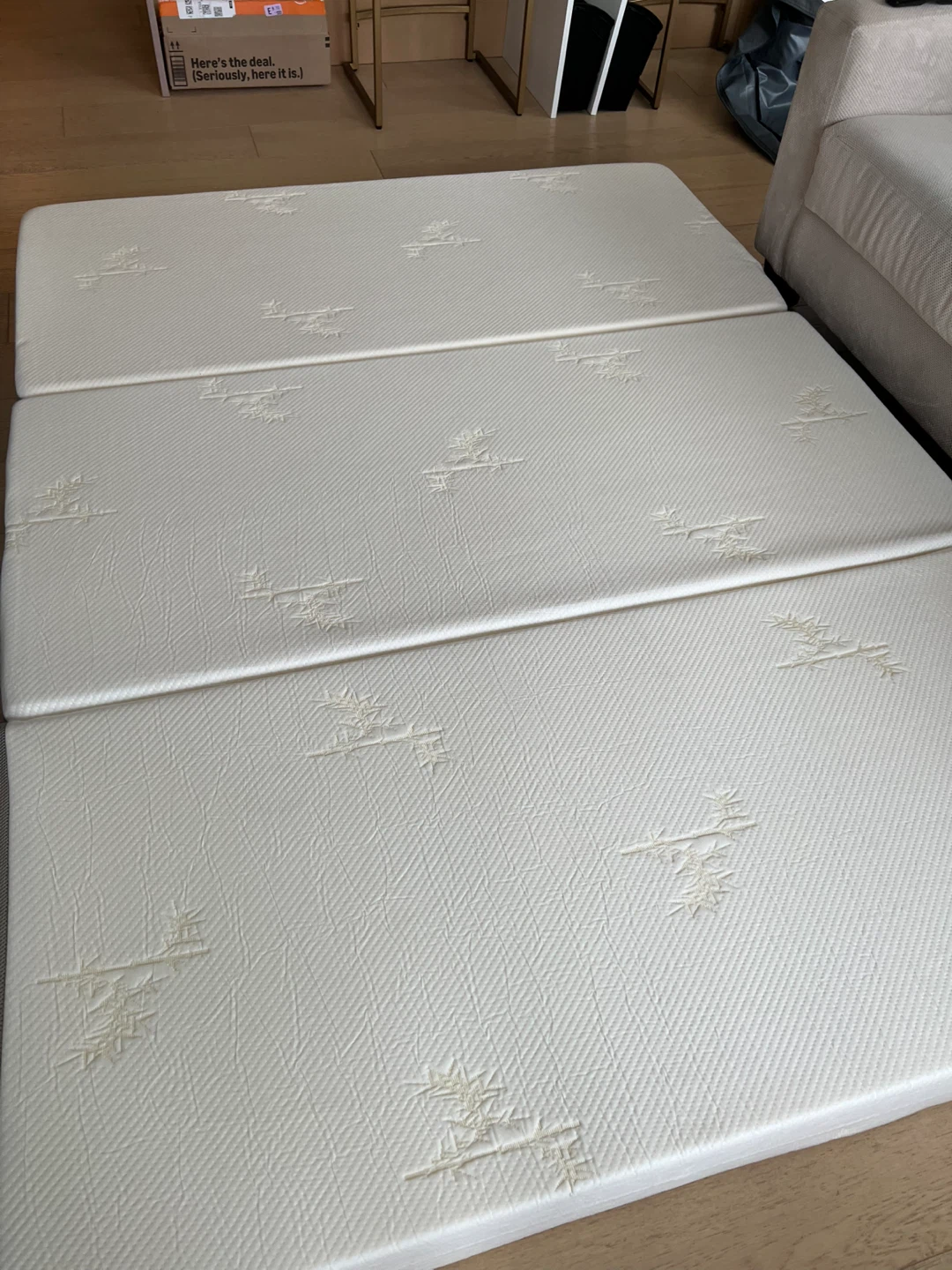 Tri-Fold Mattress with Gray Storage Cover - photo 4
