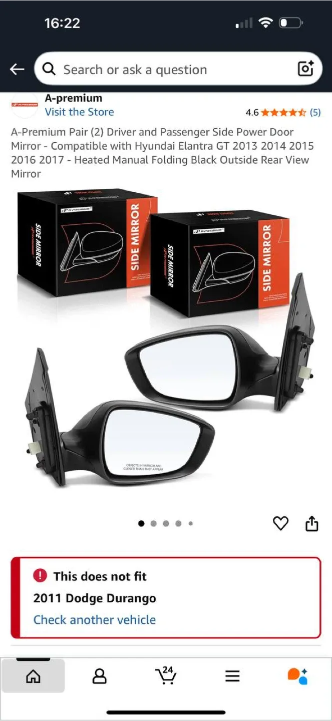 A-Premium Side Mirrors Set for Hyundai Elantra GT 2013–2017 🚗 image indicator(6)